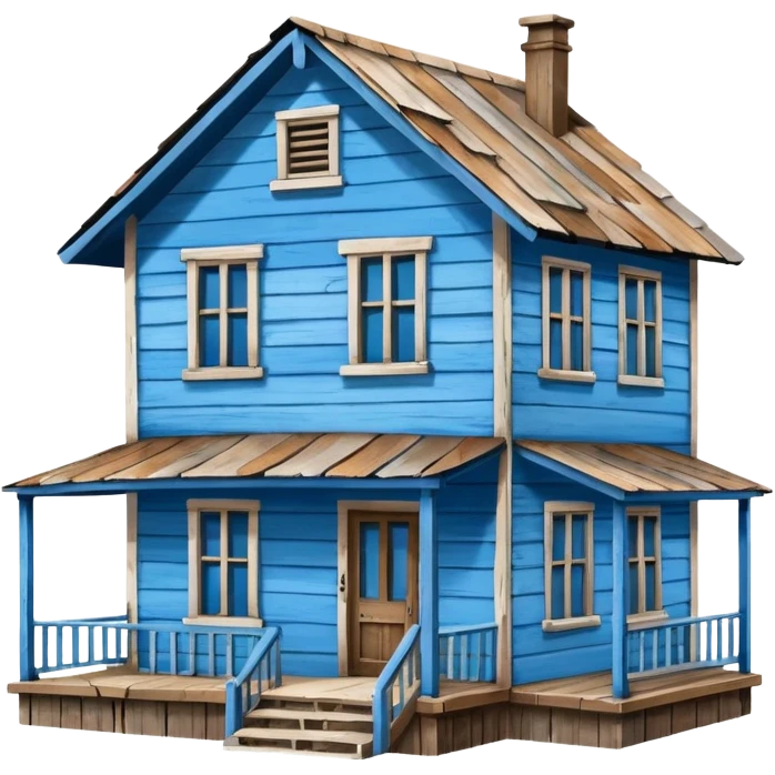 Blue house that says 707 emoji