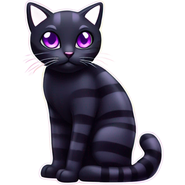 Lisa Frank black cat with purple stripes ￼ emoji