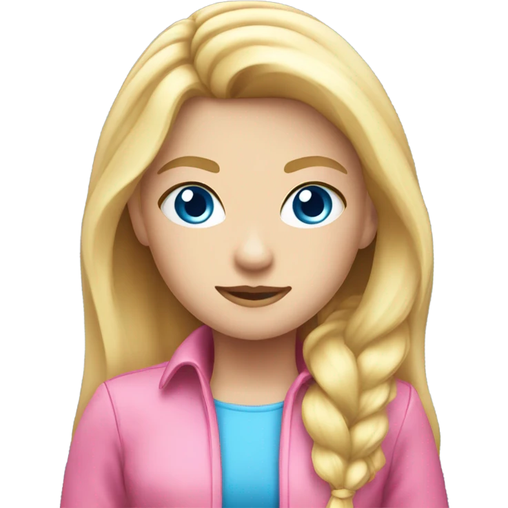 long blonde hair blue eyed pink gamer girl   emoji