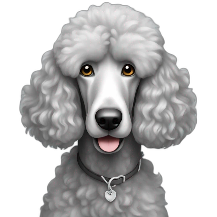 Silver standard poodle emoji