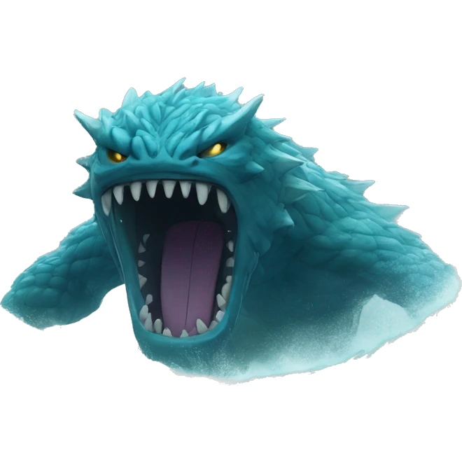 powerful water monster in storm emoji