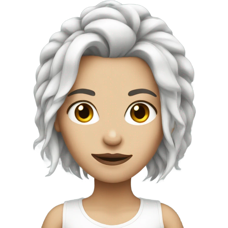 White woman edgy hair emoji