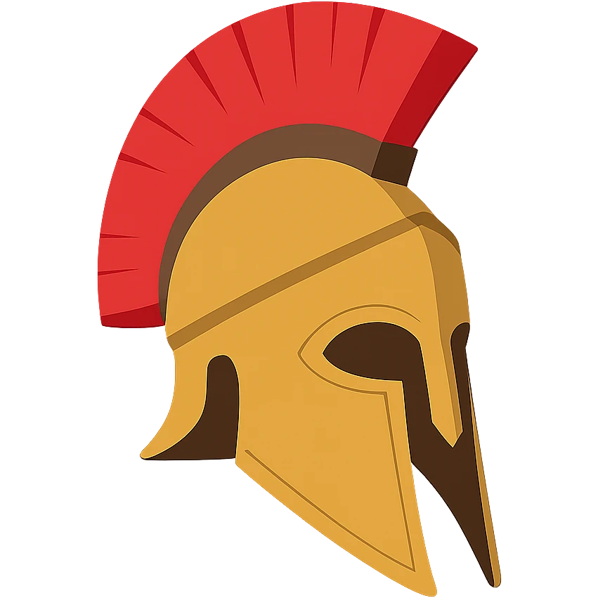 flat design style Athenian helmet emoji