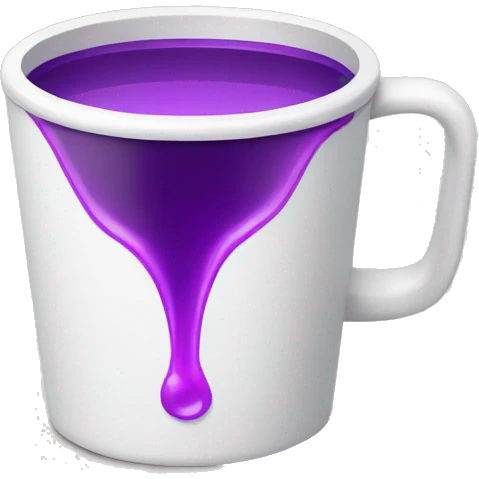 a white cup full of purple drink emoji