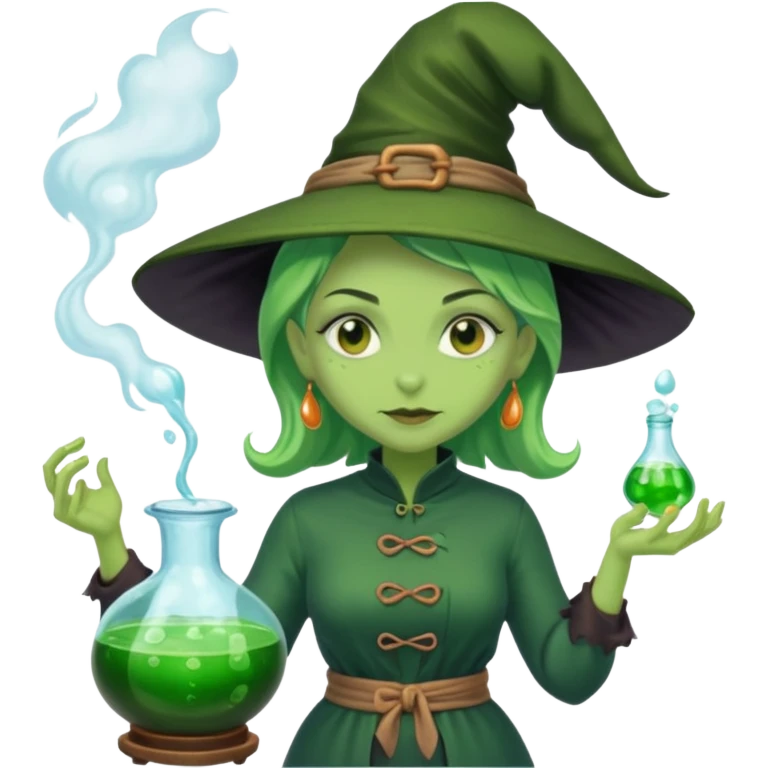 green witch cooking potion emoji