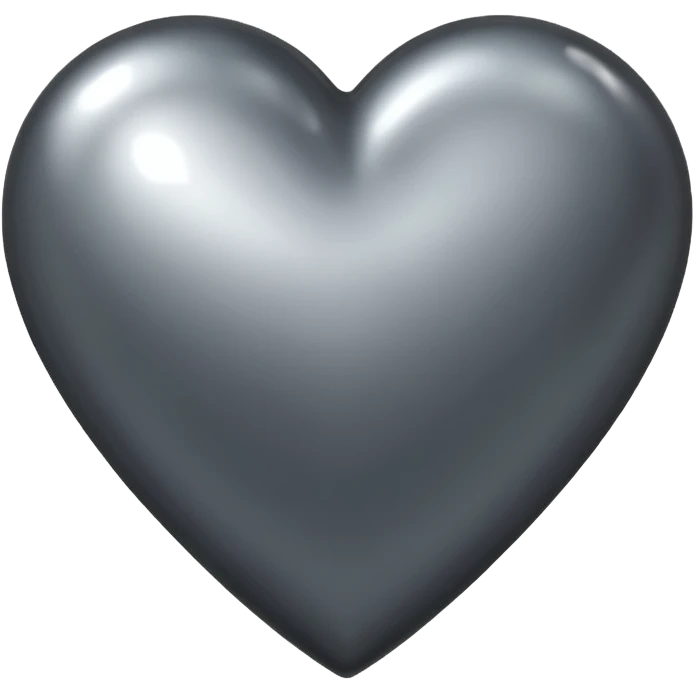 Dark grey metallic heart  emoji