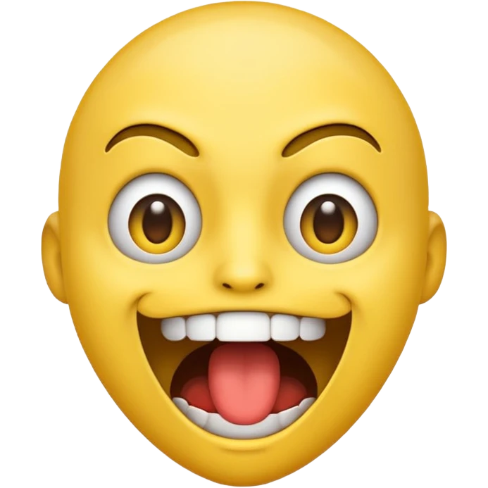 a face with a large opened mouth in emoji of whatsapp style (yellow). Larger is, better is emoji