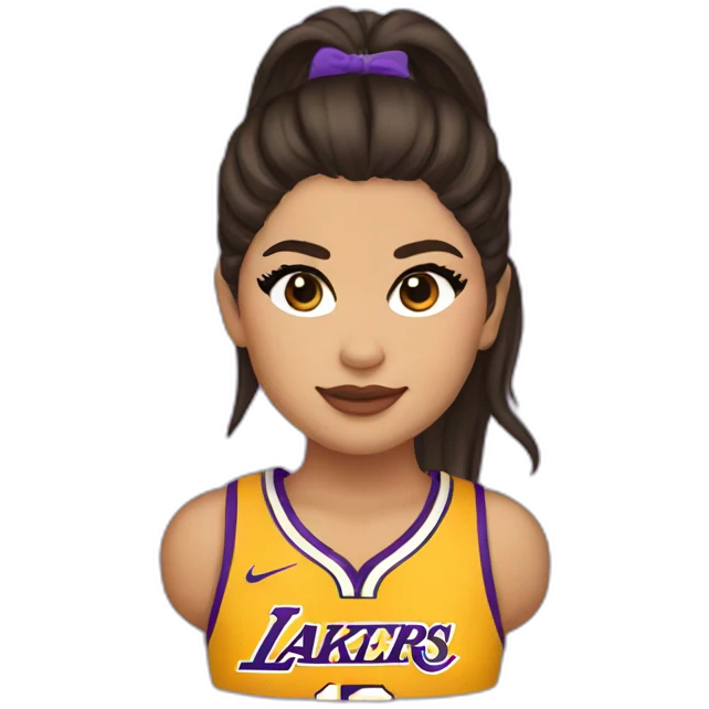 selena gomez wearing lakers jersey emoji