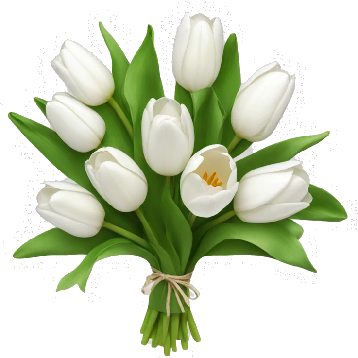 white tulip bouquet  emoji