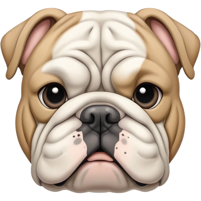 Grey, white, beige fresh bulldog emoji
