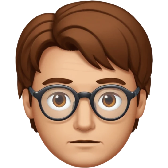 homme avec une middle part cheveux brun lunette emoji