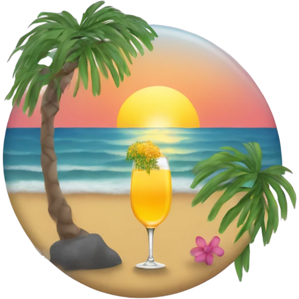 Sunset mimosa by the ocean  emoji