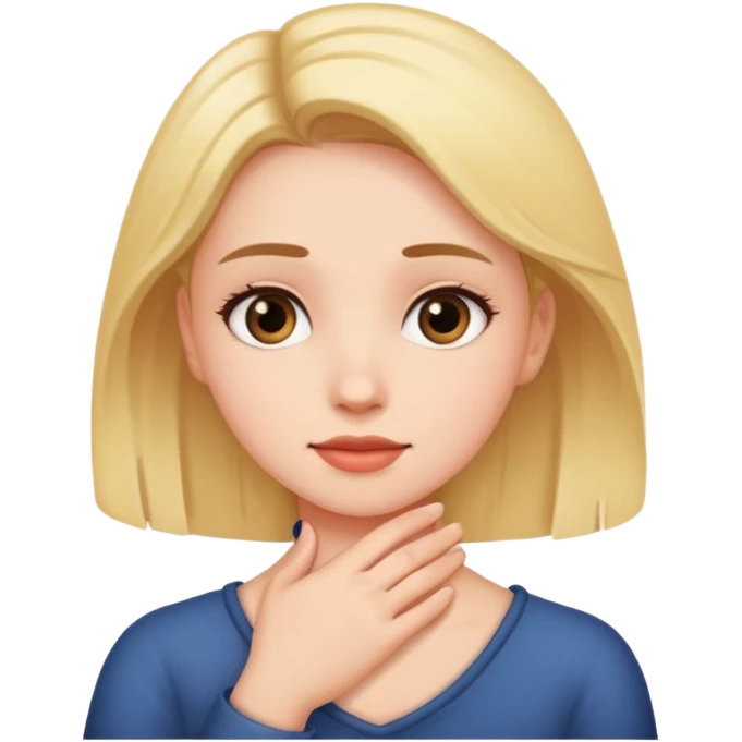 Girl with her hand around her neck emoji