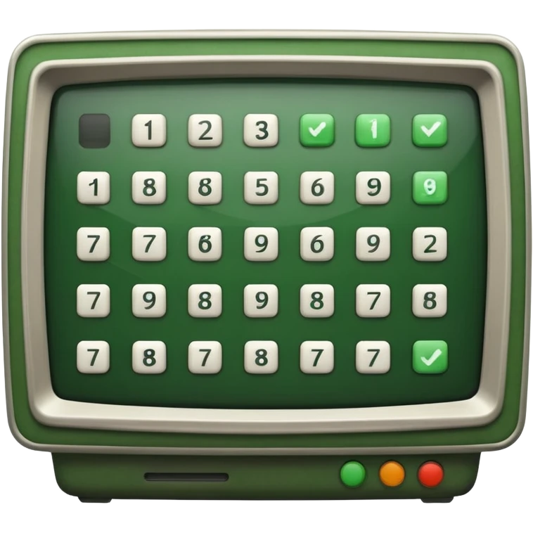 mac os icon code computer retro terminal, black, green white, numbers and code lines on the screen emoji