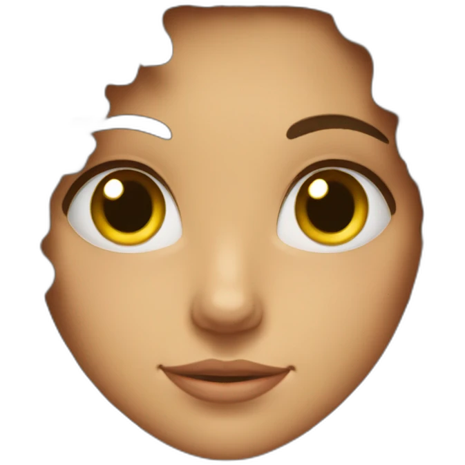 curly brunette girl with a puzzle emoji
