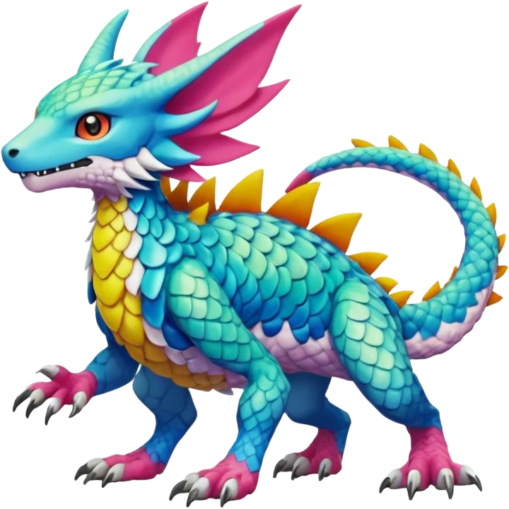 colorful Fakémon-Digimon-Fionbri-Trico-creature (full body) emoji