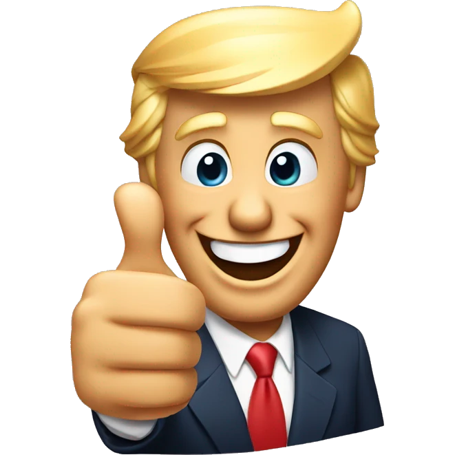 Donald Trump big smile gives a thumbs up emoji