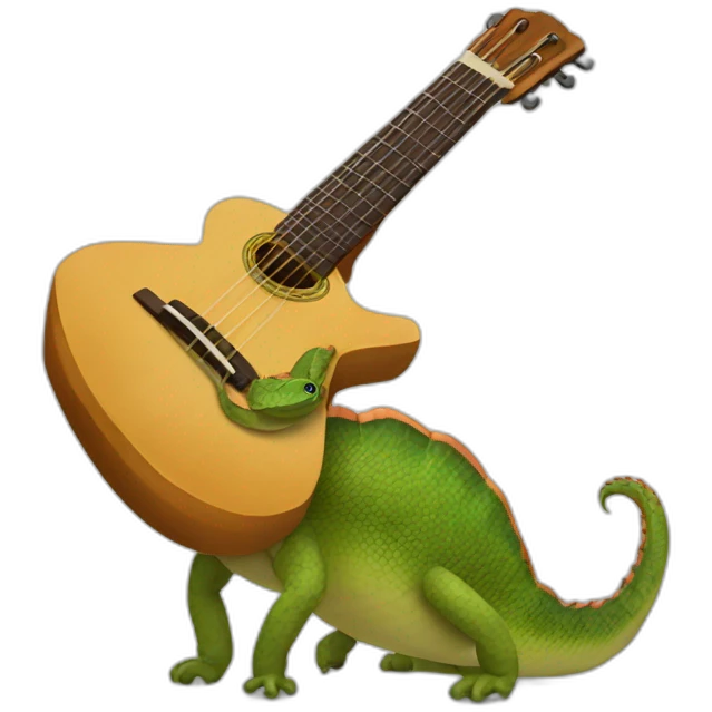 Lagartixa tocando violão  emoji