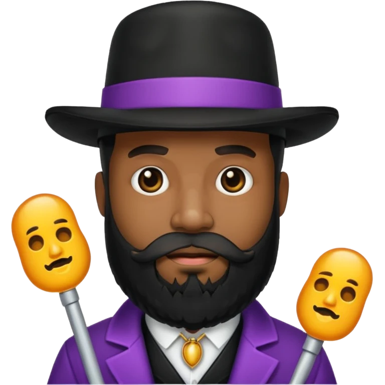 A black pimp with a full beard emoji