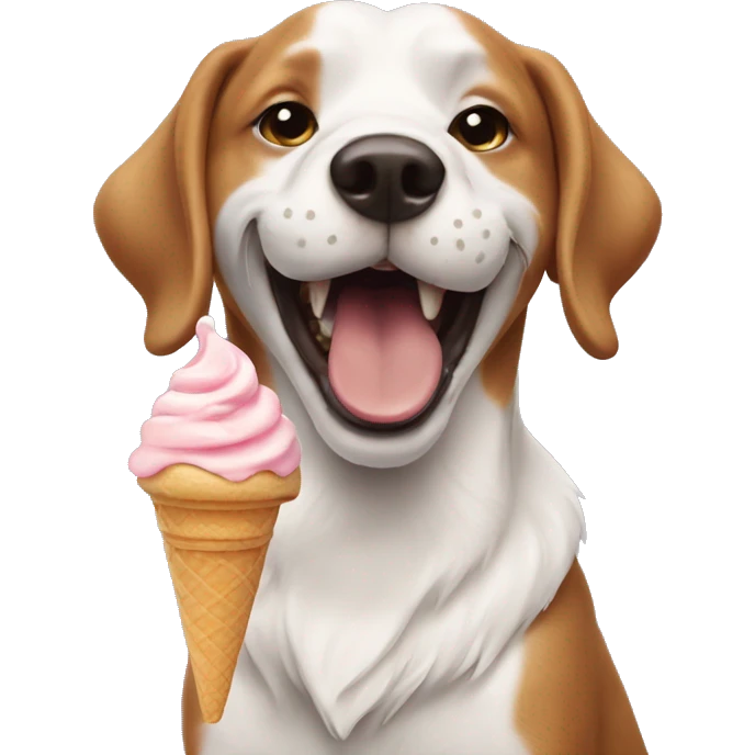 Dog eating ice cream emoji