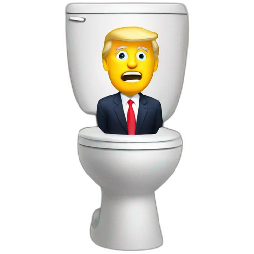 Trump at toilet emoji