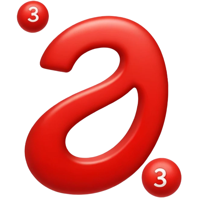 The number 3 is red with balls emoji