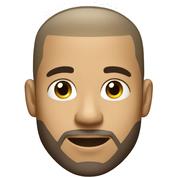 light skin male with a buzz cut and a short beard sweating after workout emoji