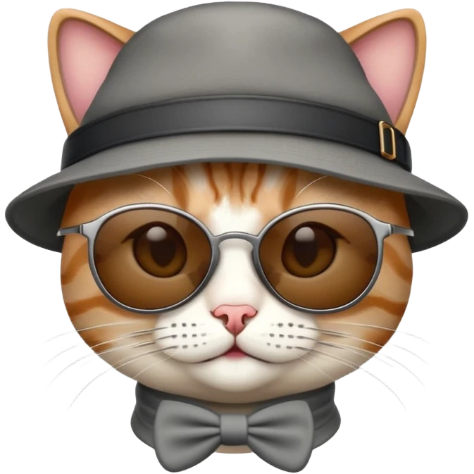 cat wearing sunglasses and a hat emoji
