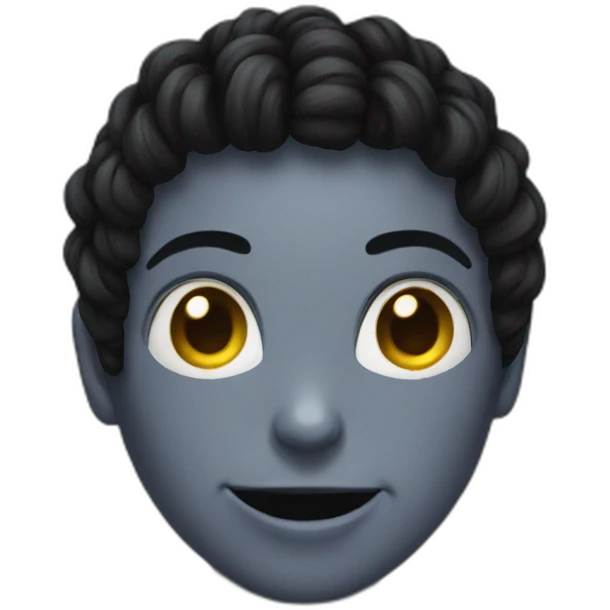 rope alien black hair emoji