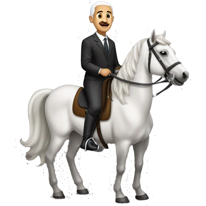 Abdelmadjid Tebboune monte sur un cheval  emoji