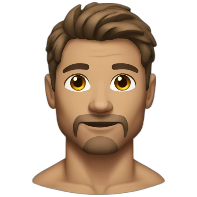 Bodybuilder brown hair without beard emoji