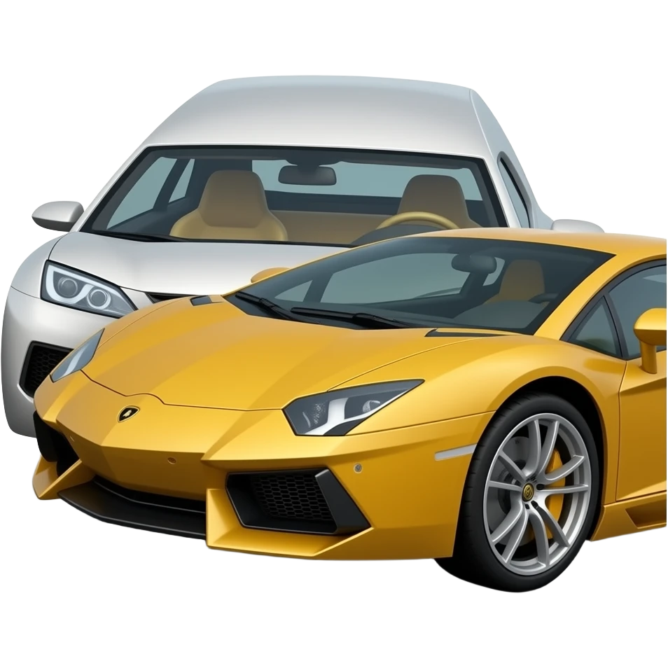 A Toyota crashing into a Lamborghini emoji