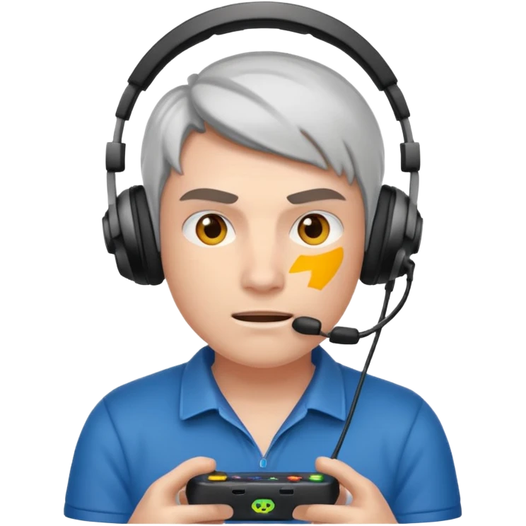 A gamer playing emoji