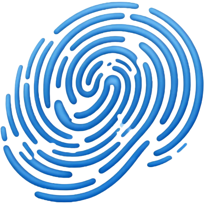 Fingerprint blue emoji