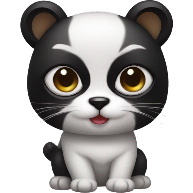 cute masked panda-cat-hybrid emoji