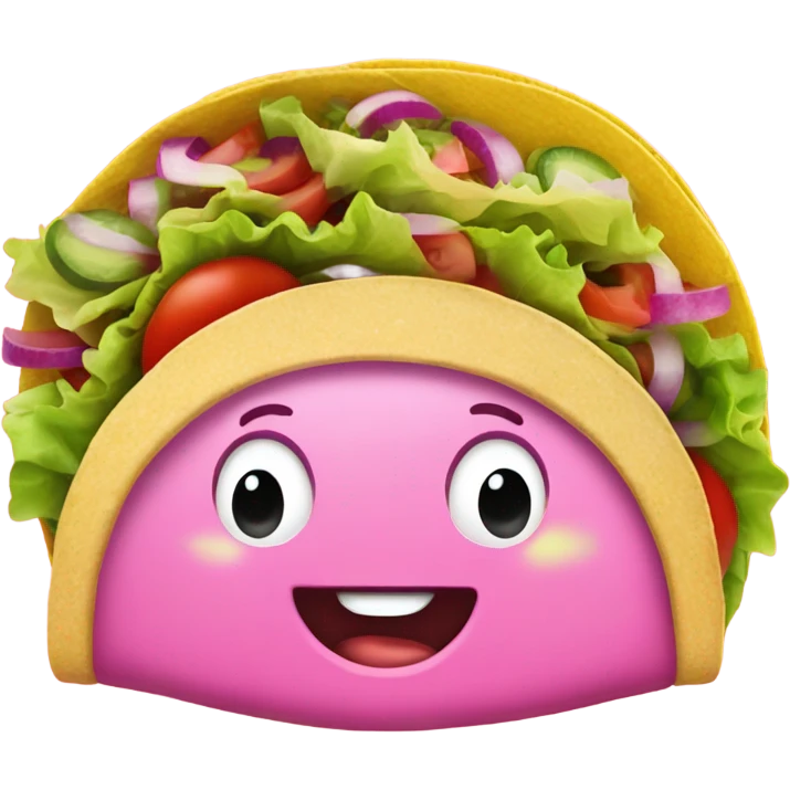 A taco wrapped in pink  emoji