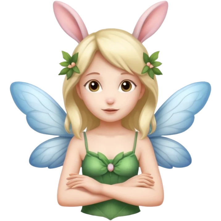 a fairy with wings and with bunny ears, whole body emoji