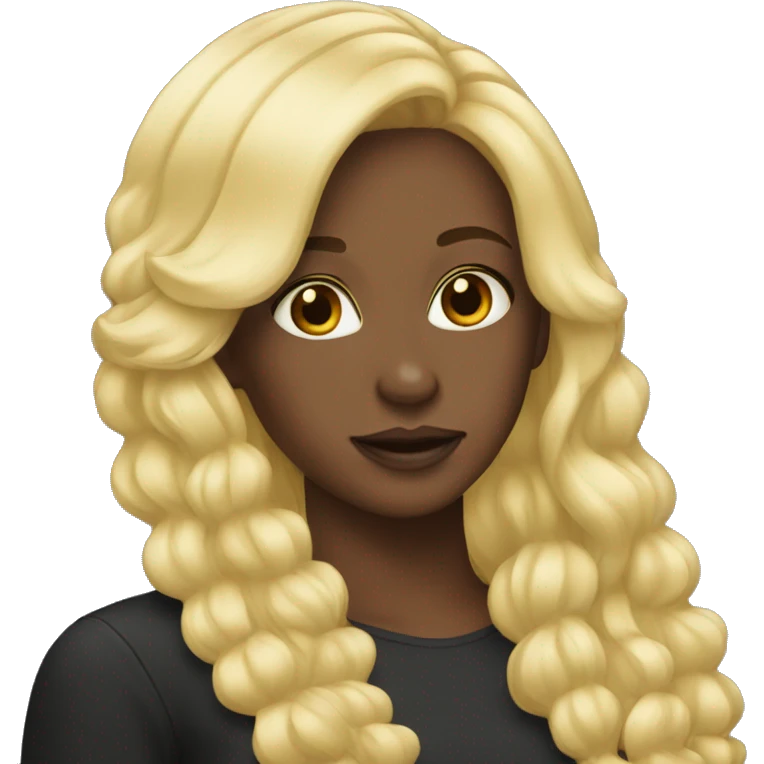 Blonde hair with black girl emoji