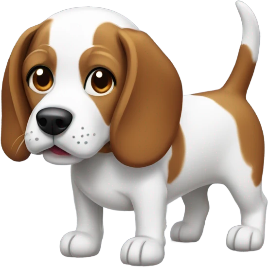 white and brown beagle emoji