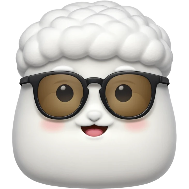 Marshmallow with black glasses emoji