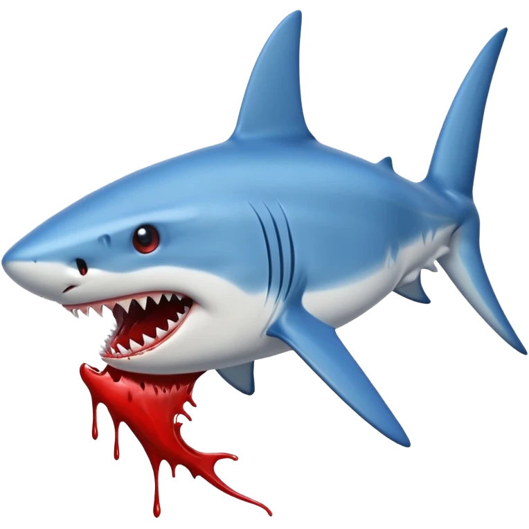 blue Shark attack efferct with blood emoji