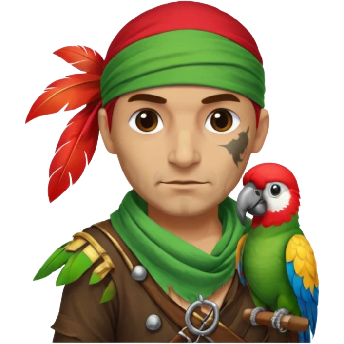 pirate and parrot emoji