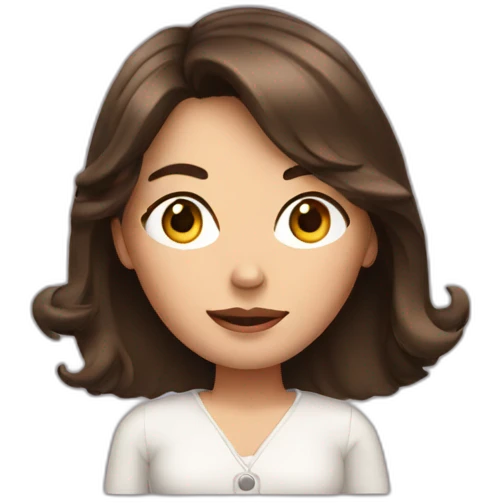 brunette lady looking at phone emoji