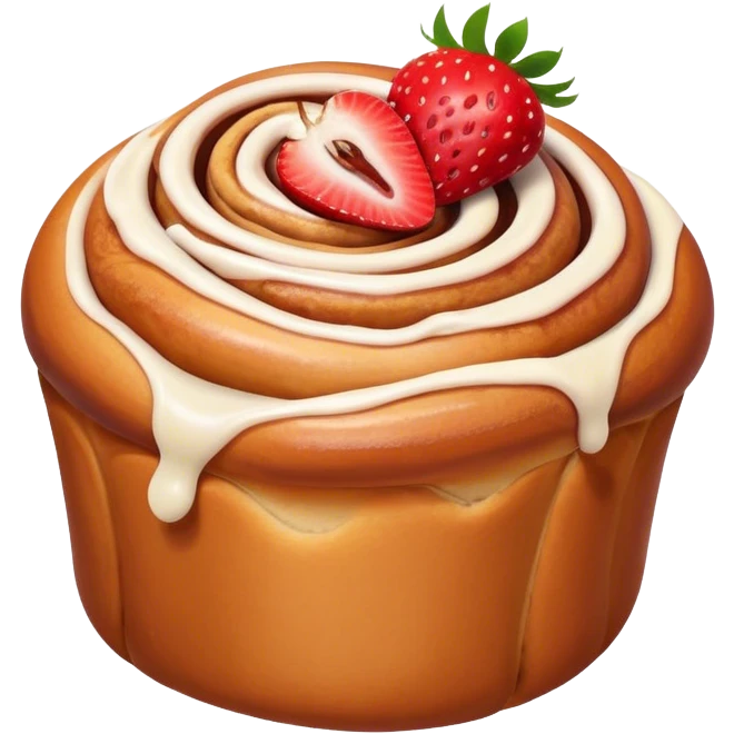 cinnamon roll with strawberry emoji