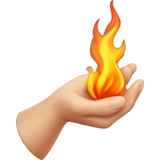 female hand wielding flame emoji