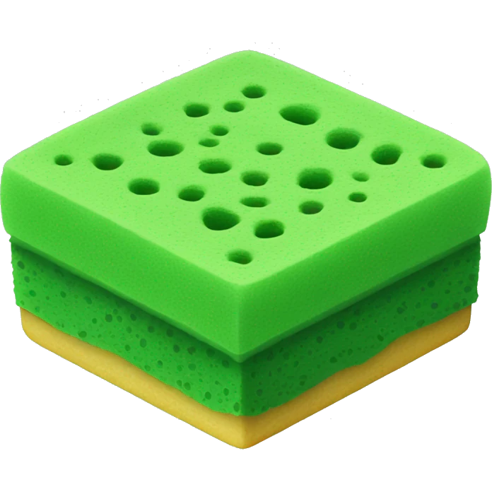 green flat square dish sponge emoji