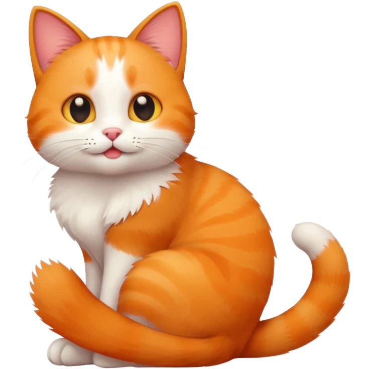 cat sitting pose, playful expression, minimal details, emoji style emoji