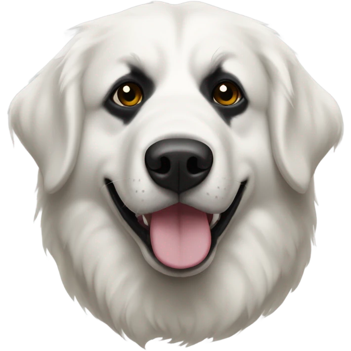 Great Pyrenees with black mask on eyes emoji