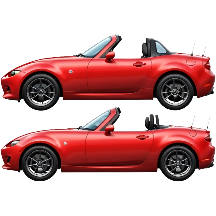 A red Mazda MX-5 side view from right emoji