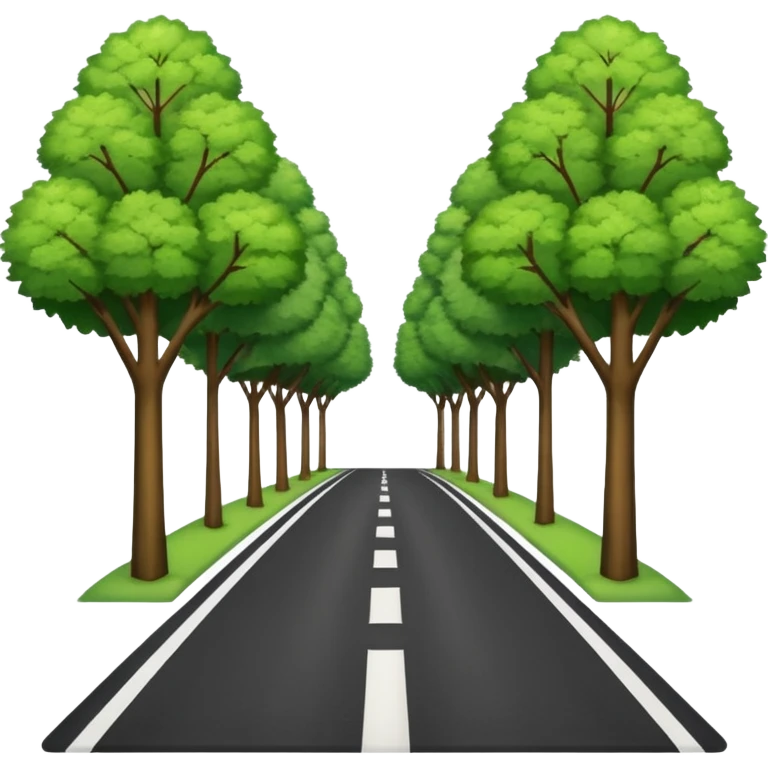 прямая дорога с деревьями по бокам emoji emoji